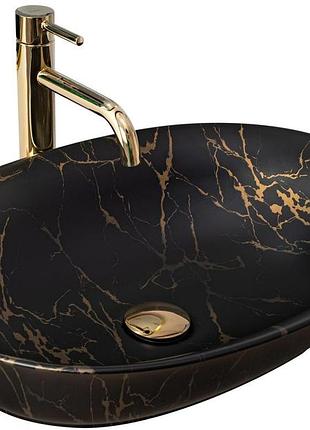 Умывальник (раковина) rea roma black marble matт накладной *