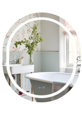 Дзеркало qtap gemini 800х700 з led-підсвіткою touch, з антизапотіванням, з димером, рев. темп. кольору