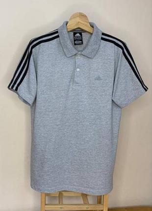 Серая футболка поло adidas