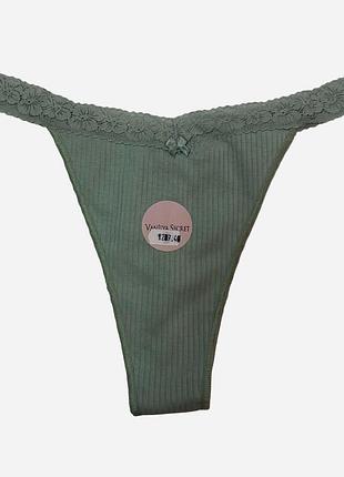 Трусики танга жіночі бавовняні vanilyasecret 191910 s/m зелені (2200005070963)