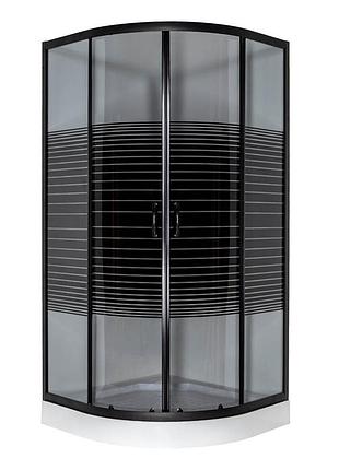 Душевая кабина vivia 091 black s line jk new 90*90*191 низкий поддон