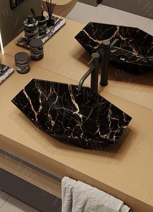 Умывальник (раковина) vbi venezia s marble black matt накладной