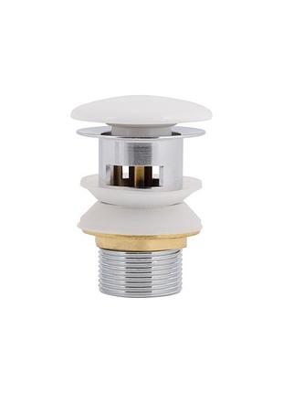 Донний клапан pop-up для біде з переливом 70х70х110 mm white qtap