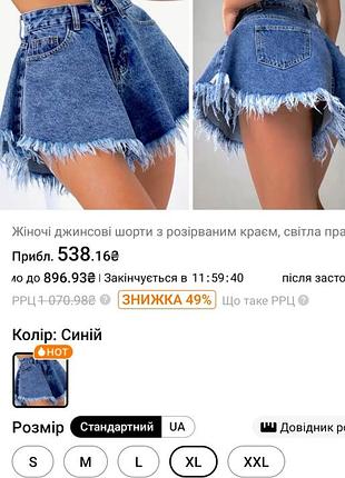 Шорты джинсовые хл