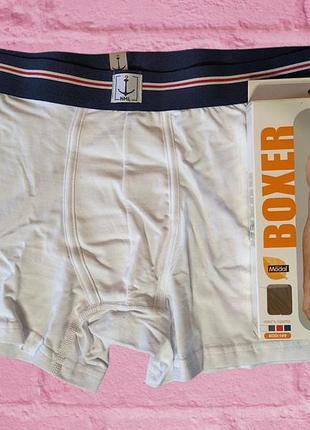 Мужские трусы из модала. трусы шорты в обтяжку namaldi boxer. белые