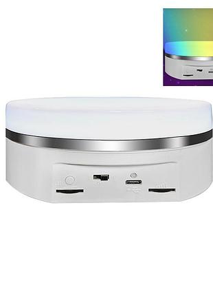 Поворотный стол 16см с rgb подсветкой аккумулятором usb aaa puluz tbd0605319401
