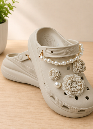 Крокси crocs crush clog бежеві жіночі 39/40 25.5 см