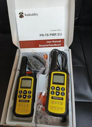 Портативні радіостанції radioddity pr-t6 pmr eu (комплект з 2 шт.)