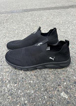 Мокасины мужские puma текстильные черные