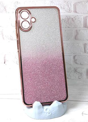 Чехол luxury case для samsung galaxy a07 / a075 бампер силиконовый блестящий розовый