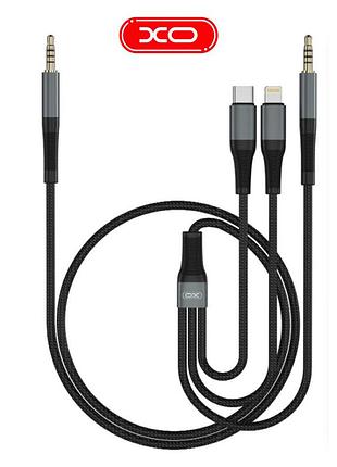 Aux 3in1 аудіо адаптер перехідник 3.5mm to 3.5mm+type-c+lightning xo nb178c