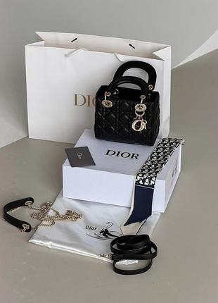 Сумка christian dior lady my abcbag premium small size черный золото есть