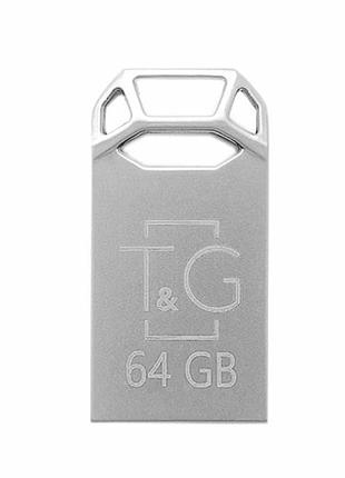 Флешка usb 64gb металл коррозиестойкий для хранения данных t&g 110 стальной