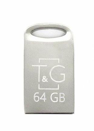 Usb флешка 64 гб металлическая для хранения данных usb 2.0 t&g metal 105 стальной