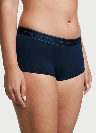 Женские трусики victoria's secret (2126439778213) logo cotton boyshort шортики xl синие