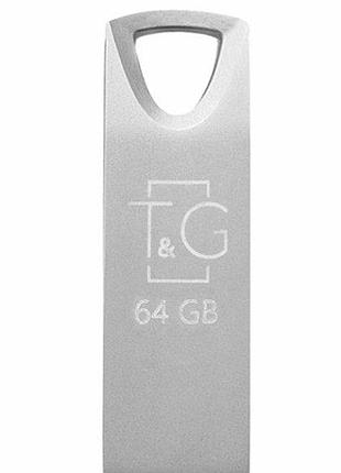 Usb флешка t&g 64gb металл для хранения данных usb 2.0 стальной модель metal 117