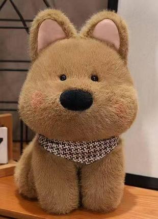 М'яка іграшка кавайний собачка з хусткою коричнева 25 см (pup25)