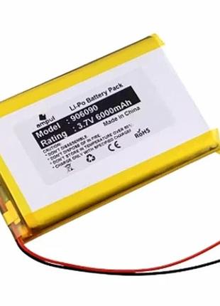 Внутрішній акумулятор 6000 mah 3,7v розмір 90x60x9mm універсальний