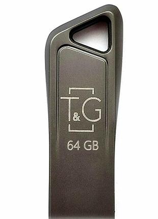 Usb флешка 64gb металл usb 2.0 черный для хранения и переноса данных модель t&g 114