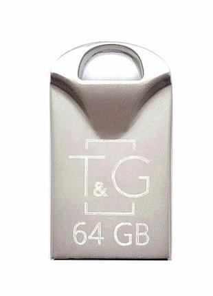 Флешка usb 64 гб металл 2.0 для хранения данных t&g 106 стальной