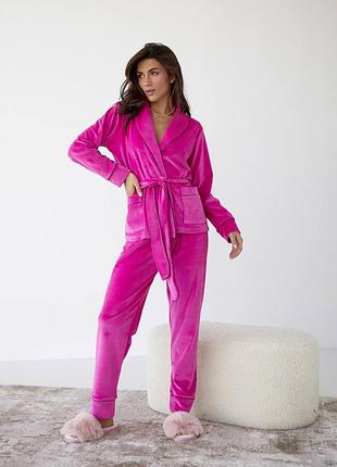 Домашній костюм шаль малина 2xl
