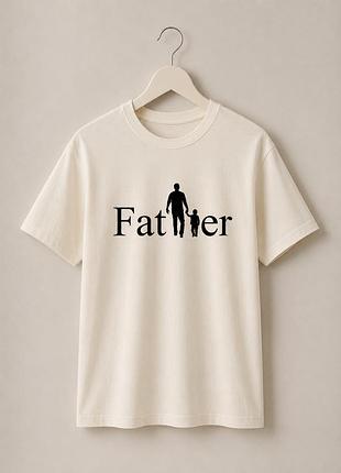 Футболка для папы «father happy father day» | подарочный дизайн белый, xxl
