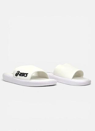 Жіночі білі шльопанці, капці asics slide white black х асікс 36