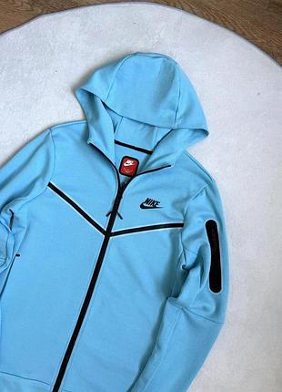 Зип-худи бирюзовое nike tech flecce 3