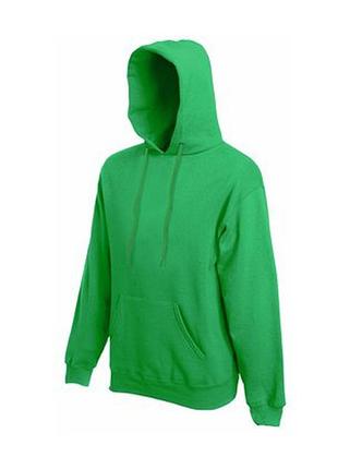 Мужская худи ярко-зелёная на флисе с капюшоном — размеры s–5xl, опт и розница m