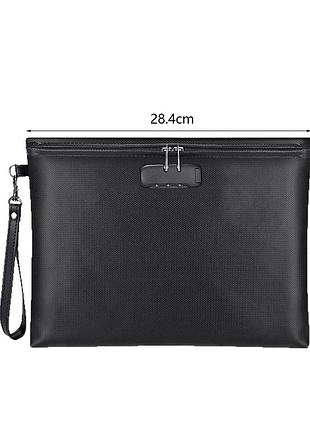 Вогнетривка водонепроникна папка-сумка для документів з кодовим замком fireproof bag 36×25 см