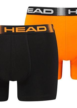 Трусы-боксеры head basic boxer 2p черный, оранжевый чол s