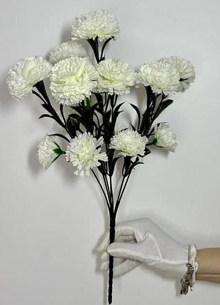 Штучний букет гвоздики 40 см 14 голов білий