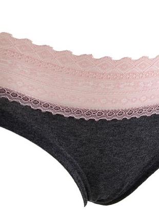 Трусы manoukian shorty-x2 -femme темно-серый, розовый жин xl