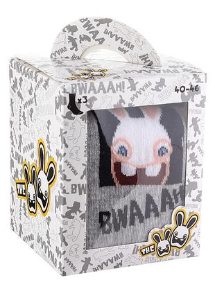 Шкарпетки lapins cretins lapin + main jointe/lapin + rayures чорний, сірий діт 40-46