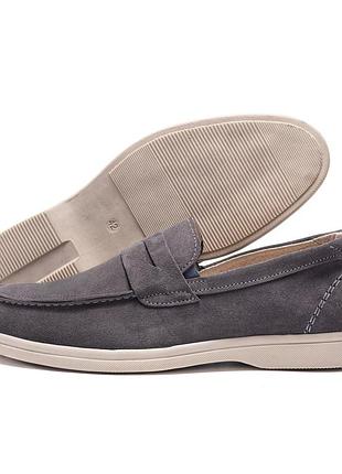 Мужские кожаные лоферы light gray