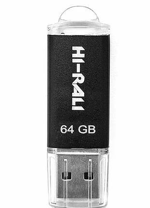 Флешка usb 2.0 64gb черный пластик для хранения данных hi-rali rocket