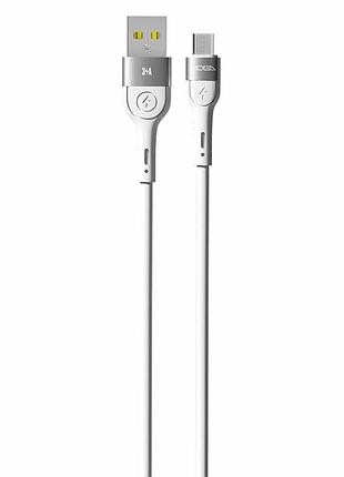 Кабель usb ridea rc-xs51 microusb 3 a 1.2 м білий алюмінієвий для швидкого заряджання та передавання даних