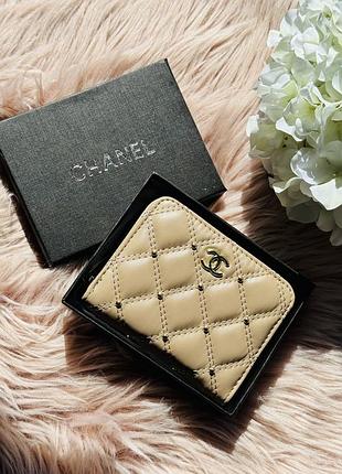 Кошелек chanel mini бежевый