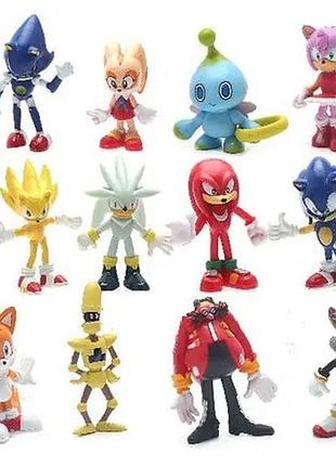 Набор фигурок соник sonic и друзья – 12 персонажей 4,5 см