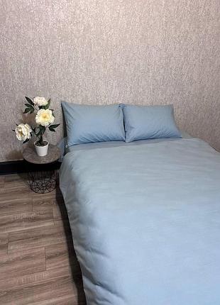 Постельное белье бязь однотонное голубой компект семейный