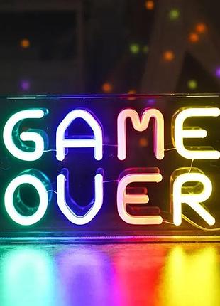 Неоновый светильник ночник game over 30*15 см