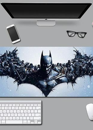 Большой коврик для мышки и клавиатуры batman arkham 900*400*3 мм