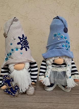 Морские интерьерные гномы в скандинавском стиле (пара, 35 см)