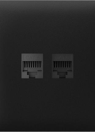 Передня панель для вбудованої інтернет-розетки ajax solocover lan чорна двопортова ethernet-розетка для стабільного інтернету