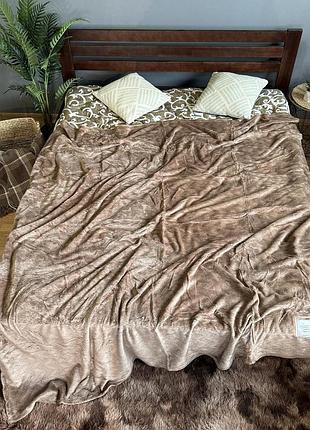 Покривало 200х 220 см велсофт бежевий beige