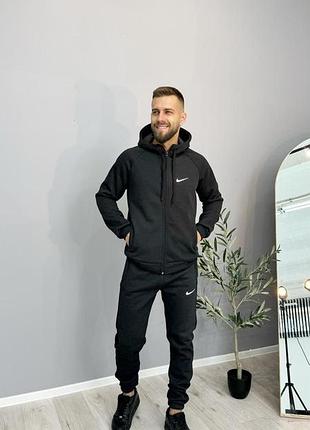 Спортивный костюм мужской зимний на флисе с капюшоном nike