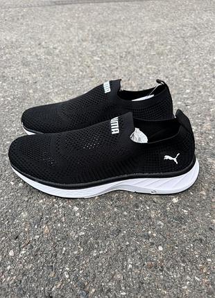 Мокасины мужские puma текстильные черные 45