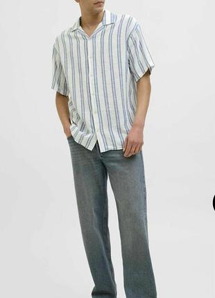 Рубашка хлопок мужская в полоску от jack &amp;jones