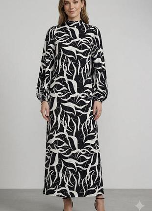Довге плаття сукня з довги рукавом  нове new look 14 m-l