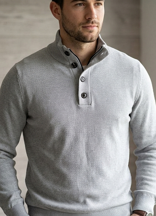 Светр tommy hilfiger half zip and button compact cotton jumper